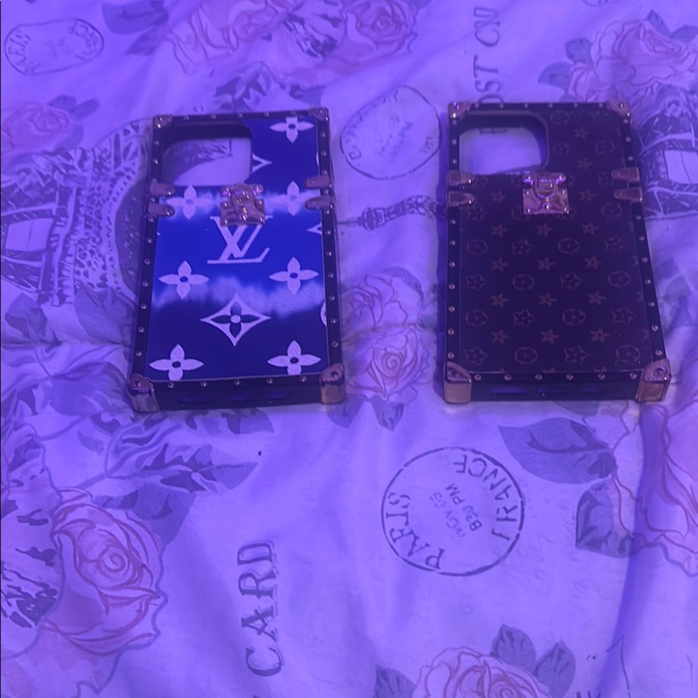 Luxury Designer Phone Case - Blue and Black